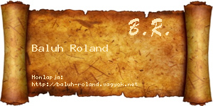 Baluh Roland névjegykártya